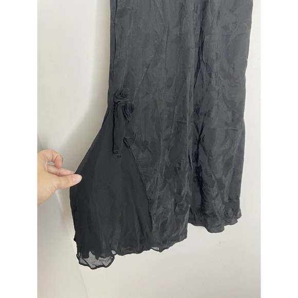 Vintage Victoria's Secret Gold Label Women's Sz M Black Silk Slip Dress Nightie - Picture 2 of 5